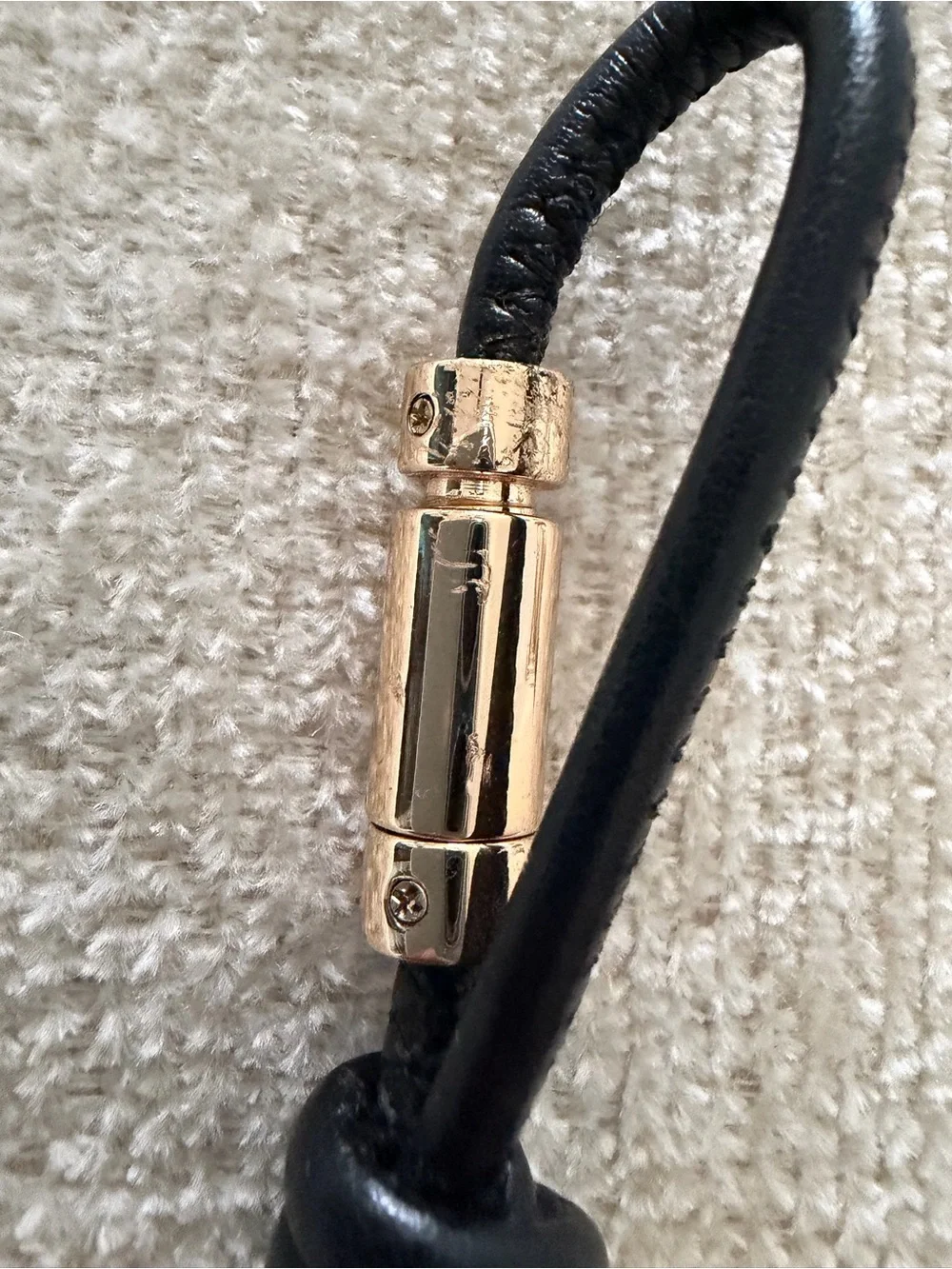 Michael Kors Gold and Black MK Pop Leather Charm - Picture 6 of 7